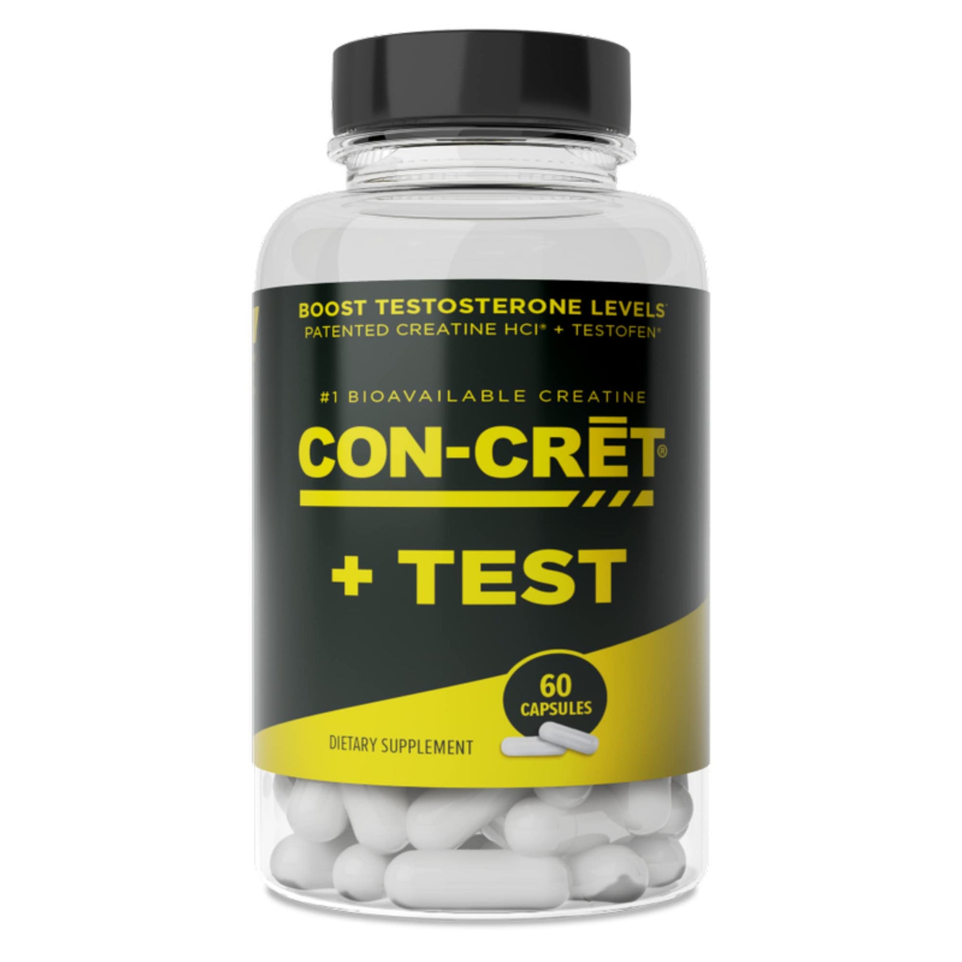 CON-CRET®+ Test, CON-CRET® Patented Creatine HCl Now with Testofen®, Boost Testosterone Levels, 60 Capsules - Maple Wellness Supplements