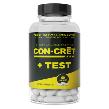 CON-CRET®+ Test, CON-CRET® Patented Creatine HCl Now with Testofen®, Boost Testosterone Levels, 60 Capsules - Maple Wellness Supplements