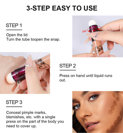 Concealer Stick Foundation Concealer Moisturizing Hydration Brightening Skin Tone Concealer Oil Control Waterproof With Applicator Cushion - Maple Wellness Supplements