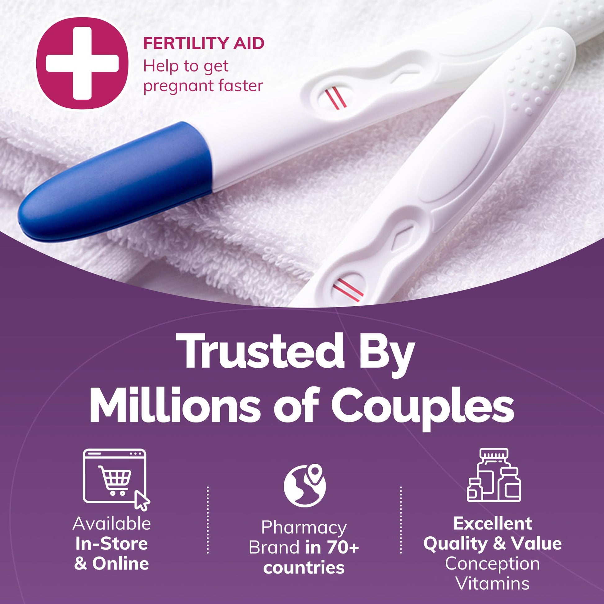 CONCEIVE PLUS Womens Fertility Support – Prenatal Multivitamin for Trying to Get Pregnant – Conception Blend, Hormonal Balance, Folate, Zinc, Thiamin, Riboflavin, Biotin – Non-GMO, Vegan – 30 Days - Maple Wellness Supplements