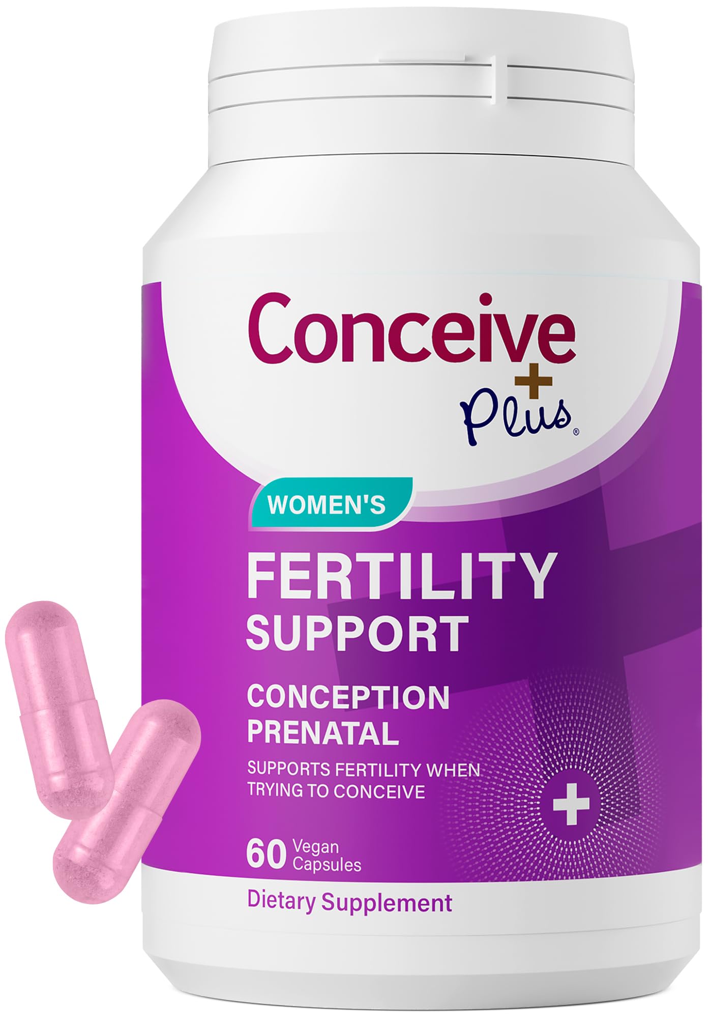 CONCEIVE PLUS Womens Fertility Support – Prenatal Multivitamin for Trying to Get Pregnant – Conception Blend, Hormonal Balance, Folate, Zinc, Thiamin, Riboflavin, Biotin – Non-GMO, Vegan – 30 Days - Maple Wellness Supplements