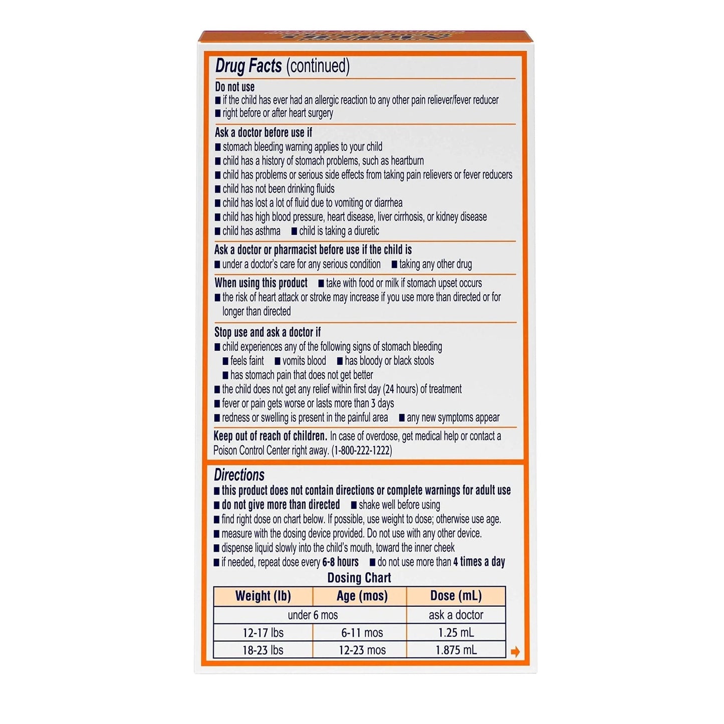 Concentrated Motrin Aspirin, 0.5 Fluid Ounce - Maple Wellness Supplements