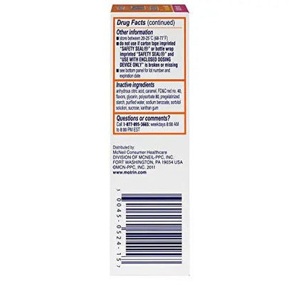 Concentrated Motrin Aspirin, 0.5 Fluid Ounce - Maple Wellness Supplements