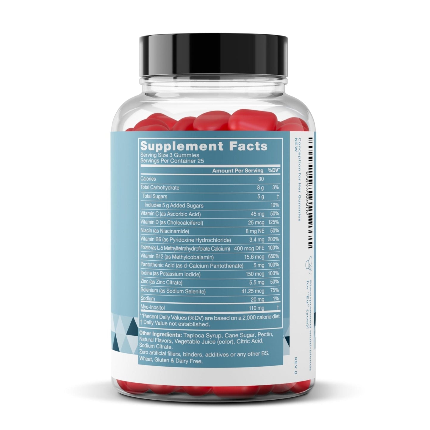 Conception for Her Fertility Gummies - Fertility Supplements for Women with Myo Inositol, Folate & more Essential Nutrients - Delicious Juicy Strawberry Hormone Balance Vitamins, 75 ct Pectin Gummies - Maple Wellness Supplements