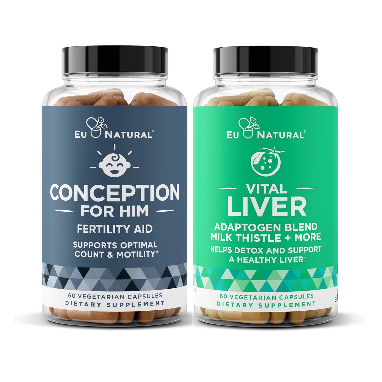 Conception for Him and Vital Liver Bundle - Male Fertility Booster & Prenatal Supplement + 9-in-1 Liver Support - Maple Wellness Supplements
