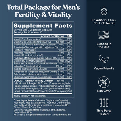 Conception for Him and Vital Liver Bundle - Male Fertility Booster & Prenatal Supplement + 9-in-1 Liver Support - Maple Wellness Supplements
