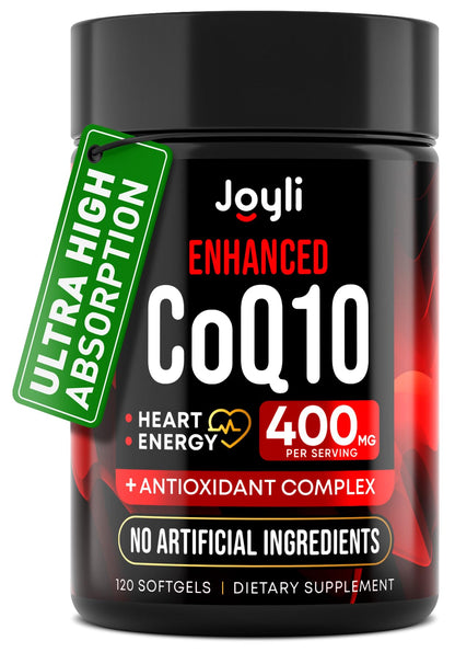 CoQ10 400mg Softgels - High Absorption Co Q10, 400mg Softgels for Heart Health & Energy Production - Enhanced Co Q 10 Supplement with Antioxidants and Flaxseed Oil - CoQ10 400 mg per Serving - Maple Wellness Supplements