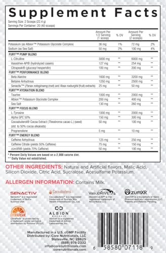 Core Nutritionals Fury V2: Pre-Workout Powder to Maximize Performance in The Gym - Maple Wellness Supplements