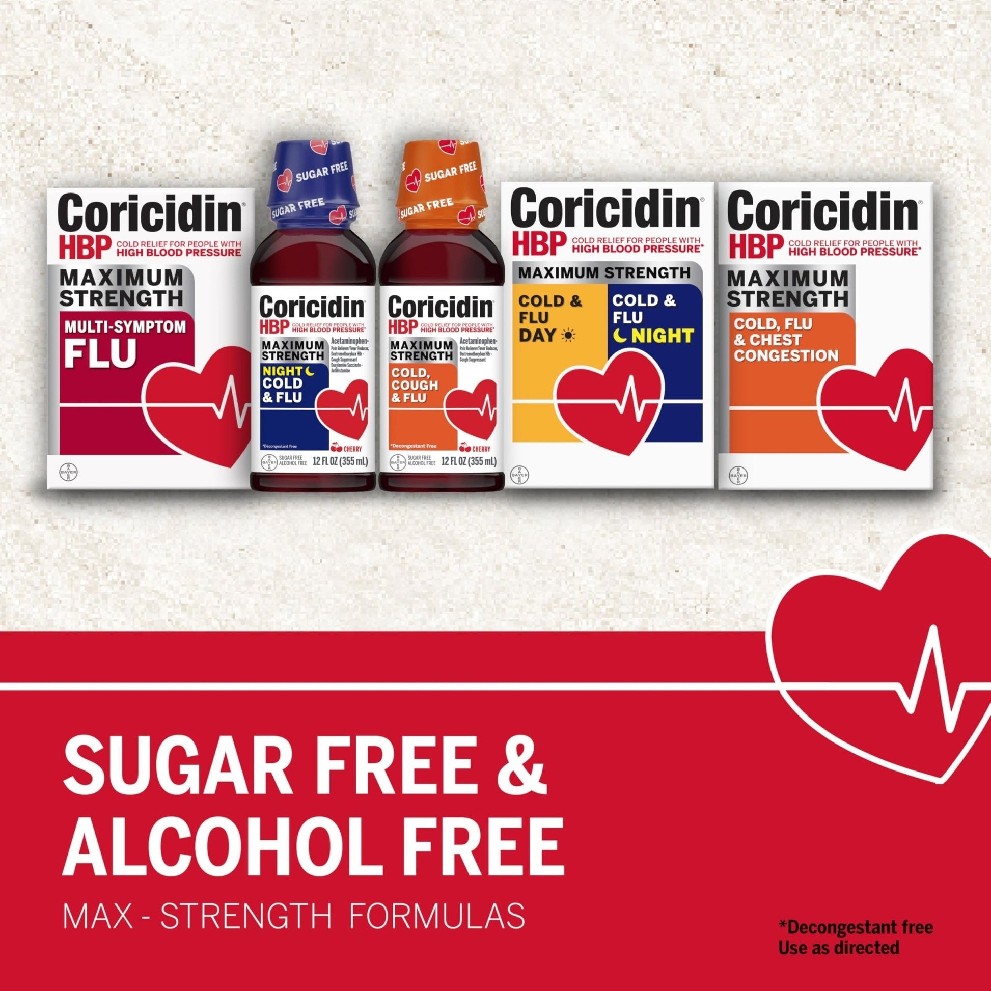 Coricidin HBP Decongestant-Free Cough and Cold Medicine - Specially Designed Relief for High Blood Pressure, Cough, Runny Nose, Sneezing and Cold Symptoms (16 Count) - Maple Wellness Supplements