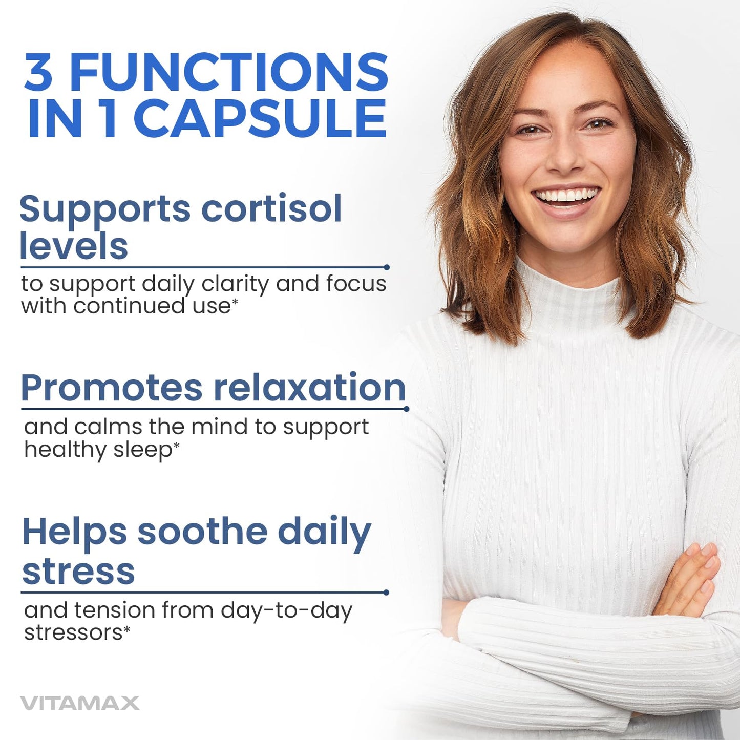 Corti-Calm Cortisol Supplement, L Theanine, Ashwagandha, Vitamin D 3, GABA for Relaxation, Fatigue & Focus with Ginkgo Biloba, Bacopa Monnieri, 5-HTP – Non-GMO, Made in USA – 60ct - Maple Wellness Supplements