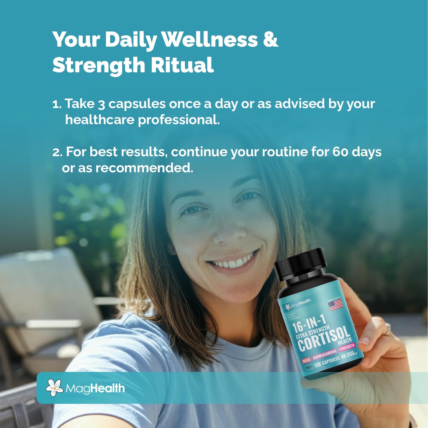Cortisol Complex 16-in-1 Supplement for Women & Men | Stress Support Manager with Organic Ashwagandha, Maca Root, Rhodiola Rosea & Shilajit | Adaptogen Blend for Balance & Energy | 120 Capsules - Maple Wellness Supplements