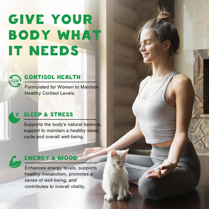 Cortisol Detox for Women Gummies, Cortisol Reducer Detox Manager, Magnesium Ashwagandha Rhodiola Rosea Herbal Complex for Mood/Focus & Sleep, Maintain Healthy Cortisol Levels - 30 Day Vegan Supply - Maple Wellness Supplements