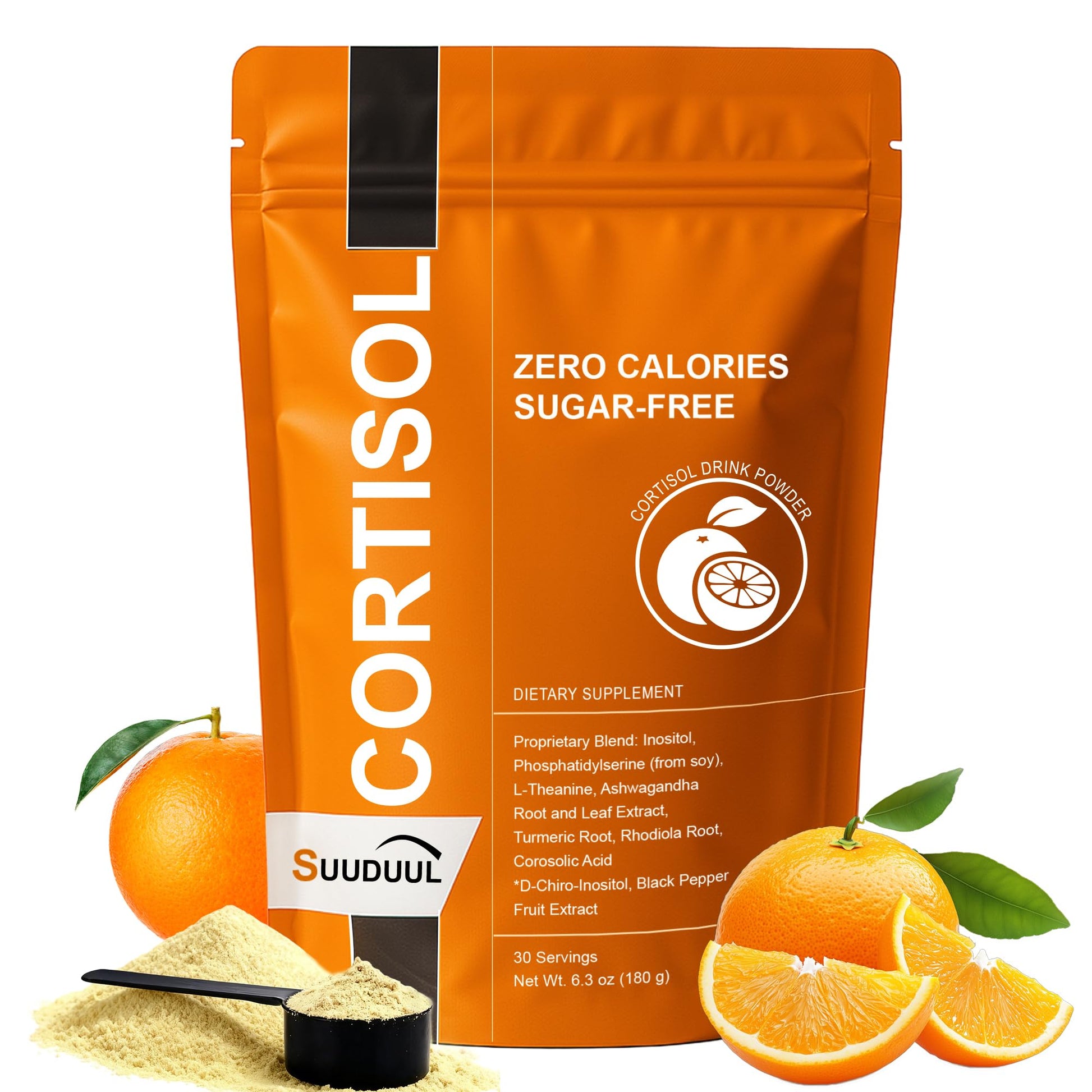 Cortisol Drink Mix | Cortisol Supplements for Women & Men | Ashwagandha, L-Theanine, Turmeric Root, Black Pepper Extract, Healthy Cortisol Levels, Mental Clarity - Maple Wellness Supplements