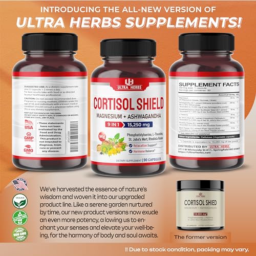 CORTISOL SHIELD 9 IN 1 - 15,250mg Magnesium + Ashwagandha with Phosphatidylserine - Maple Wellness Supplements