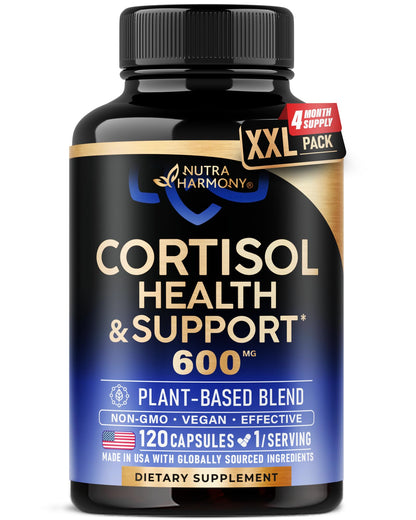 Cortisol Supplement for Women - Holy Basil | Ashwagandha | Rhodiola | L-Theanine - Plant-Based Hormone Balance - Mood, Focus & Sleep Support - Made in USA - Maple Wellness Supplements