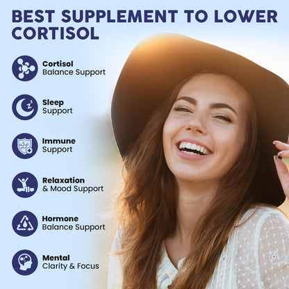 Cortisol Supplements for Women - Cortisol Manager Liquid Drops with Magnesium, Ashwagandha & Rhodiola rosea, L-theanine - Promotes Relaxation & Better Sleep, Mood, Blueberry Flavors, 1FL.OZ(2PC) - Maple Wellness Supplements