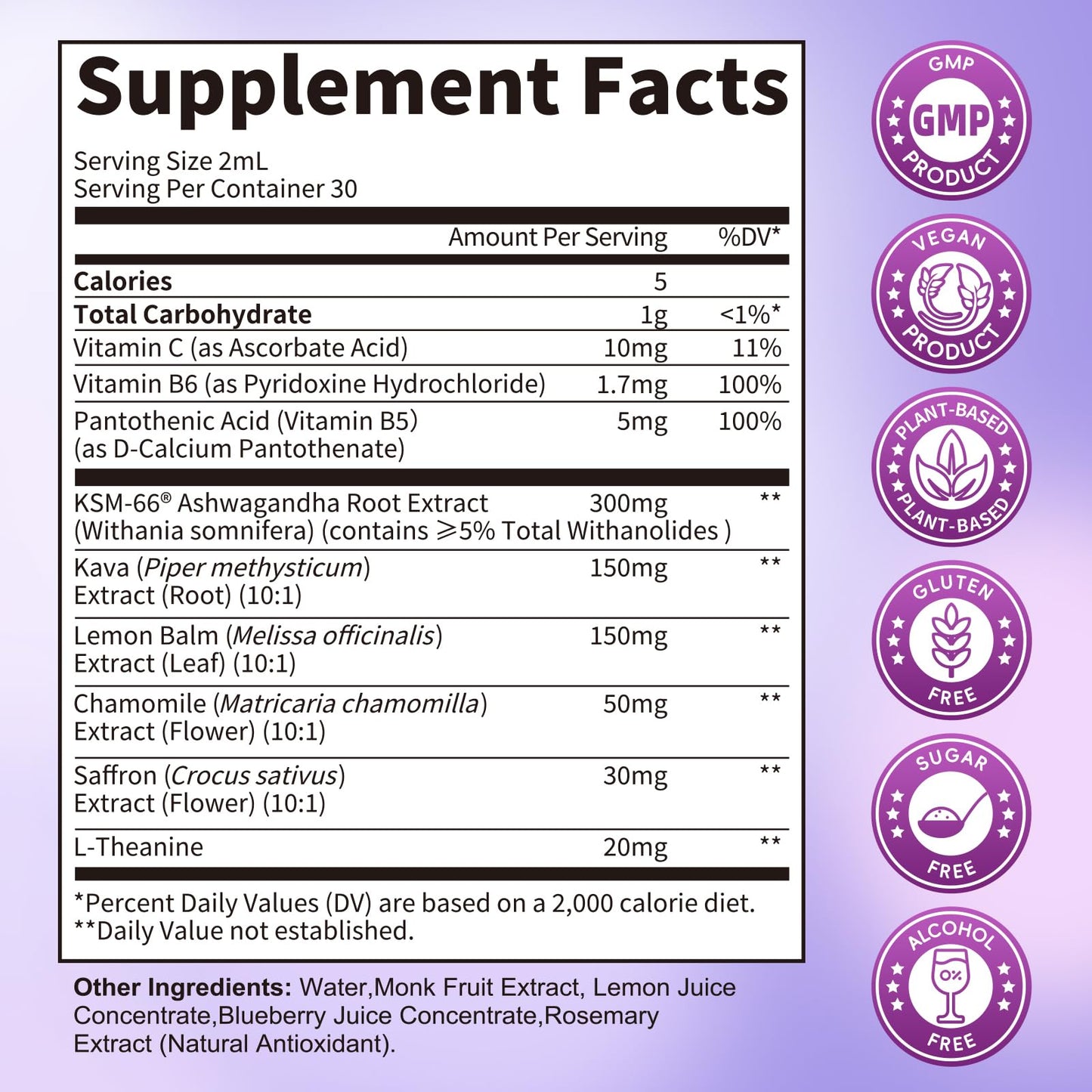 Cortisol Supplements for Women, Cortisol Reducer Manager Detox with KSM-66® Ashwagandha, Kava, Lemon Balm & Vitamin C B5 B6, Lower Cortisol, Hormone Harmony Liquid Drops, 2 FL.OZ, Blueberry Flavor - Maple Wellness Supplements