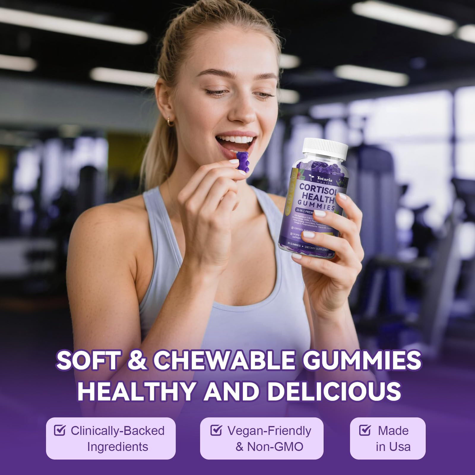 Cortisol Supplements for Women & Men 20-in-1 Cortisol Gummies with Ashwagandha Rhodiola Rosea Magnesium Phosphatidylserine Calm Focus Mood Support Healthy Cortisol Levels 30 Day Supply - Maple Wellness Supplements