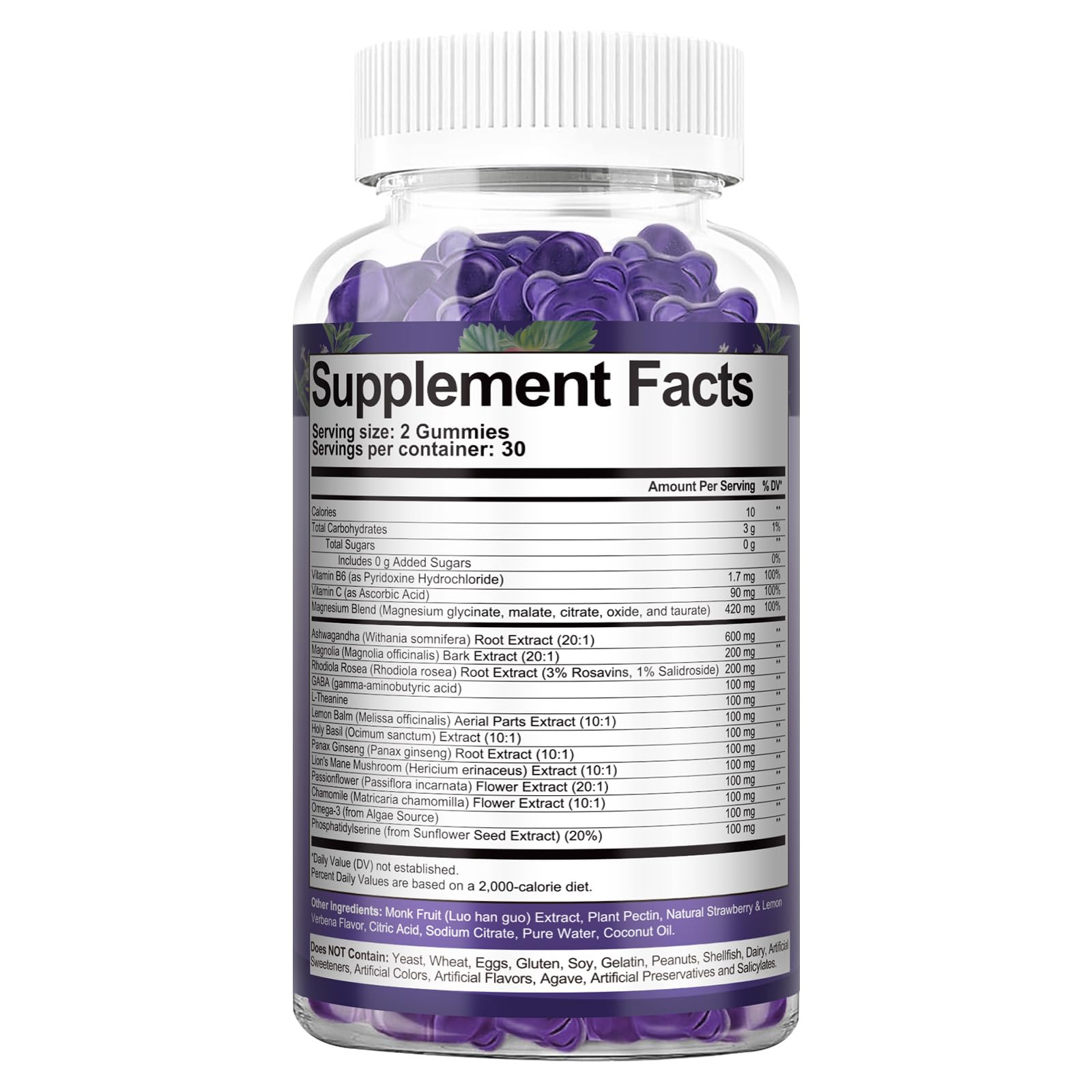 Cortisol Supplements for Women & Men 20-in-1 Cortisol Gummies with Ashwagandha Rhodiola Rosea Magnesium Phosphatidylserine Calm Focus Mood Support Healthy Cortisol Levels 30 Day Supply - Maple Wellness Supplements