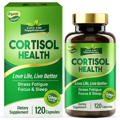 Cortisol Supplements for Women/Men, Advanced Stress & Cortisol Support with Ashwagandha & Rhodiola Rosea, Promotes Relaxation, Mood, Focus, and Restful Sleep for Men and Women, 120 Capsules - Maple Wellness Supplements