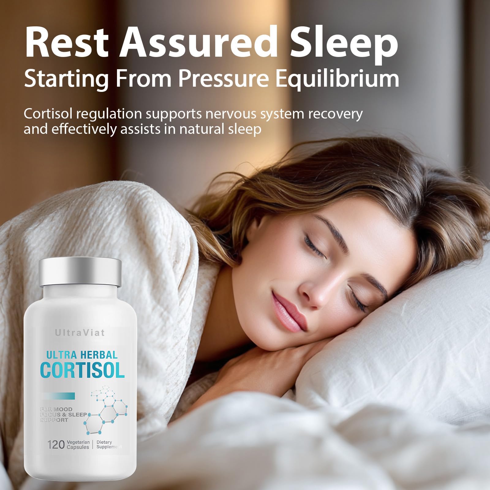 Cortisol Supplements for Women/Men, Cortisol Reducer with Ashwagandha, Rhodiola Rosea, L-Theanine, Support Hormone Balance, Stress & Sleep - Maple Wellness Supplements