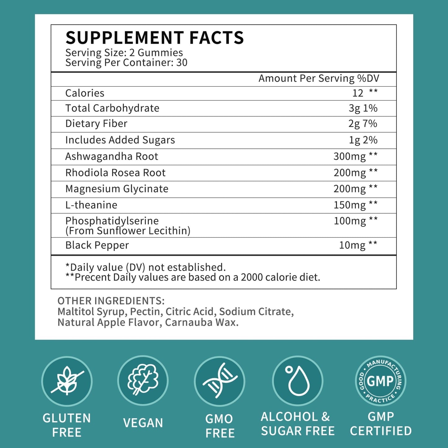 Cortisol Supplements Gummies for Women, Cortisol Reducer w.Ashwagandha Rhodiola Rosea Magnesium L-Theanine Phosphatidylserine Black Peper, Hormone Balanced & Lower Cortisol - 30 Day Vegan Supply - Maple Wellness Supplements