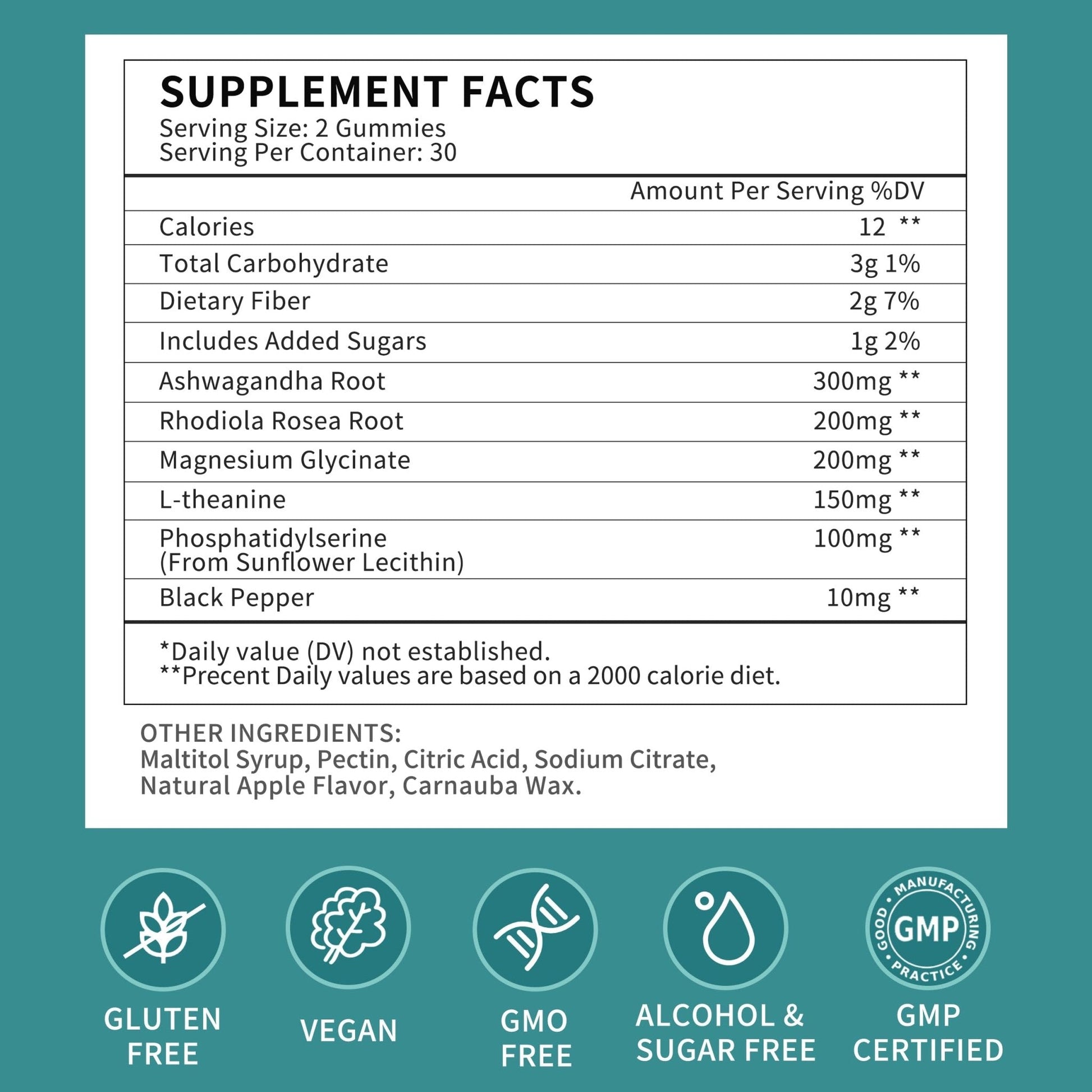 Cortisol Supplements Gummies for Women, Cortisol Reducer w.Ashwagandha Rhodiola Rosea Magnesium L-Theanine Phosphatidylserine Black Peper, Hormone Balanced & Lower Cortisol - 30 Day Vegan Supply - Maple Wellness Supplements