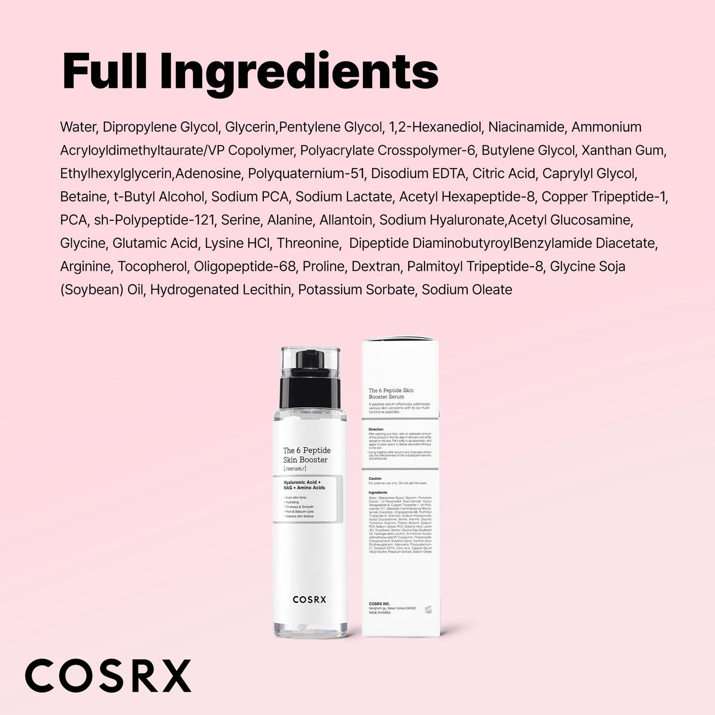 COSRX 6X Peptide Collagen Booster Toner Serum with Copper Peptides, Niacinamide & Hyaluronic Acid Skin Renewal Boosting - Maple Wellness Supplements