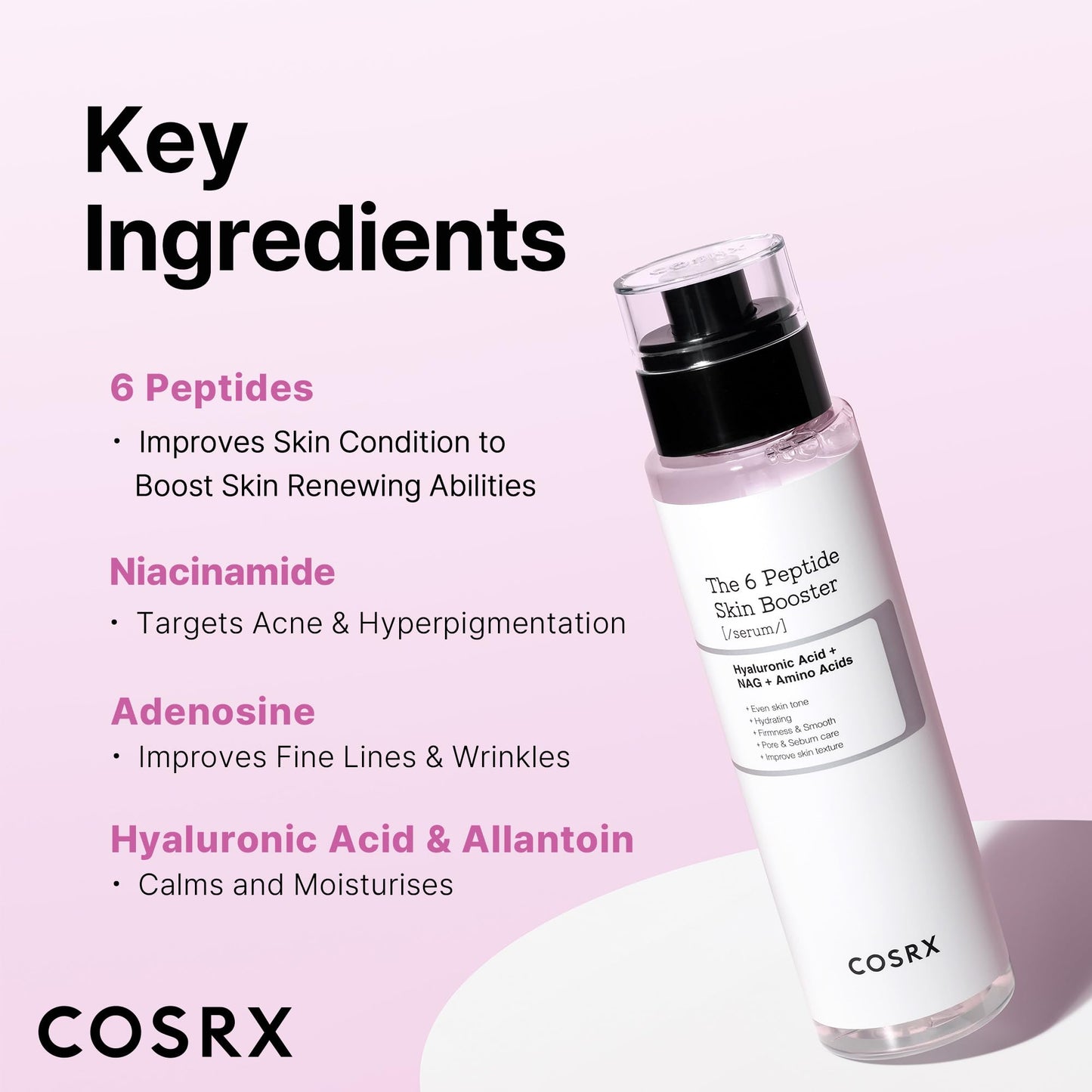 COSRX 6X Peptide Collagen Booster Toner Serum with Copper Peptides, Niacinamide & Hyaluronic Acid Skin Renewal Boosting - Maple Wellness Supplements