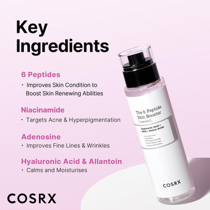 COSRX 6X Peptide Collagen Booster Toner Serum with Copper Peptides, Niacinamide & Hyaluronic Acid Skin Renewal Boosting - Maple Wellness Supplements