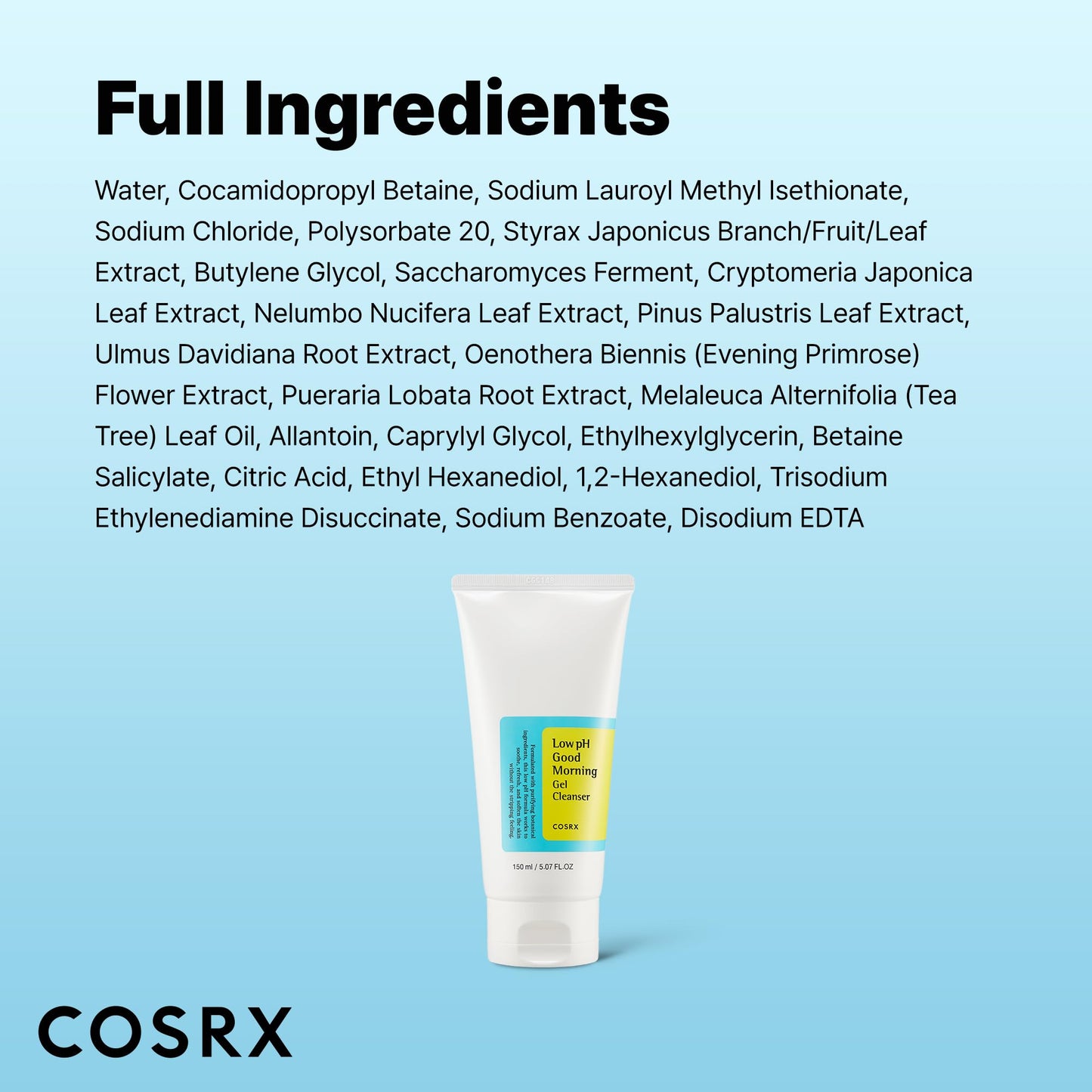 COSRX Low pH Good Morning Gel Face Cleanser, 5.07 fl oz, BHA Face Wash, Daily Mild Face Cleanser for Sensitive Skin - Maple Wellness Supplements