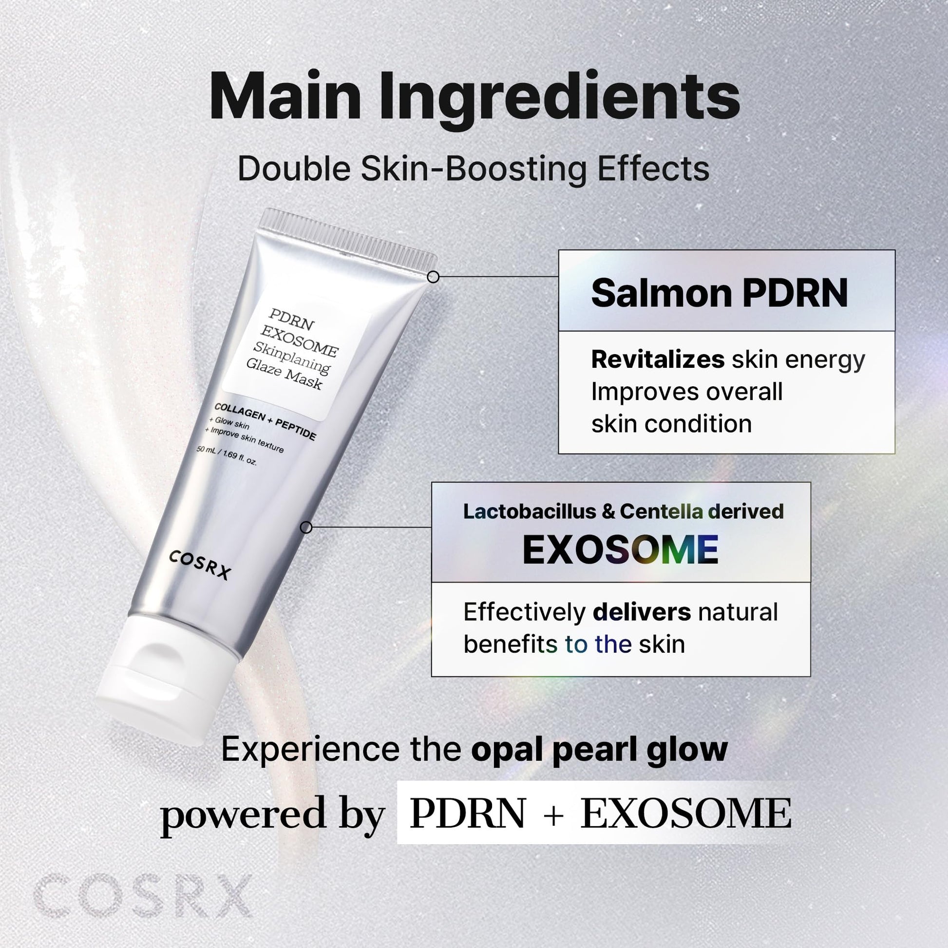 COSRX PDRN EXOSOME Glaze Wrapping Mask with SALMON DNA PDRN, Easy Peel-Off Overnight Mask for Glass Skin, Firmness - Maple Wellness Supplements