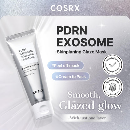 COSRX PDRN EXOSOME Glaze Wrapping Mask with SALMON DNA PDRN, Easy Peel-Off Overnight Mask for Glass Skin, Firmness - Maple Wellness Supplements