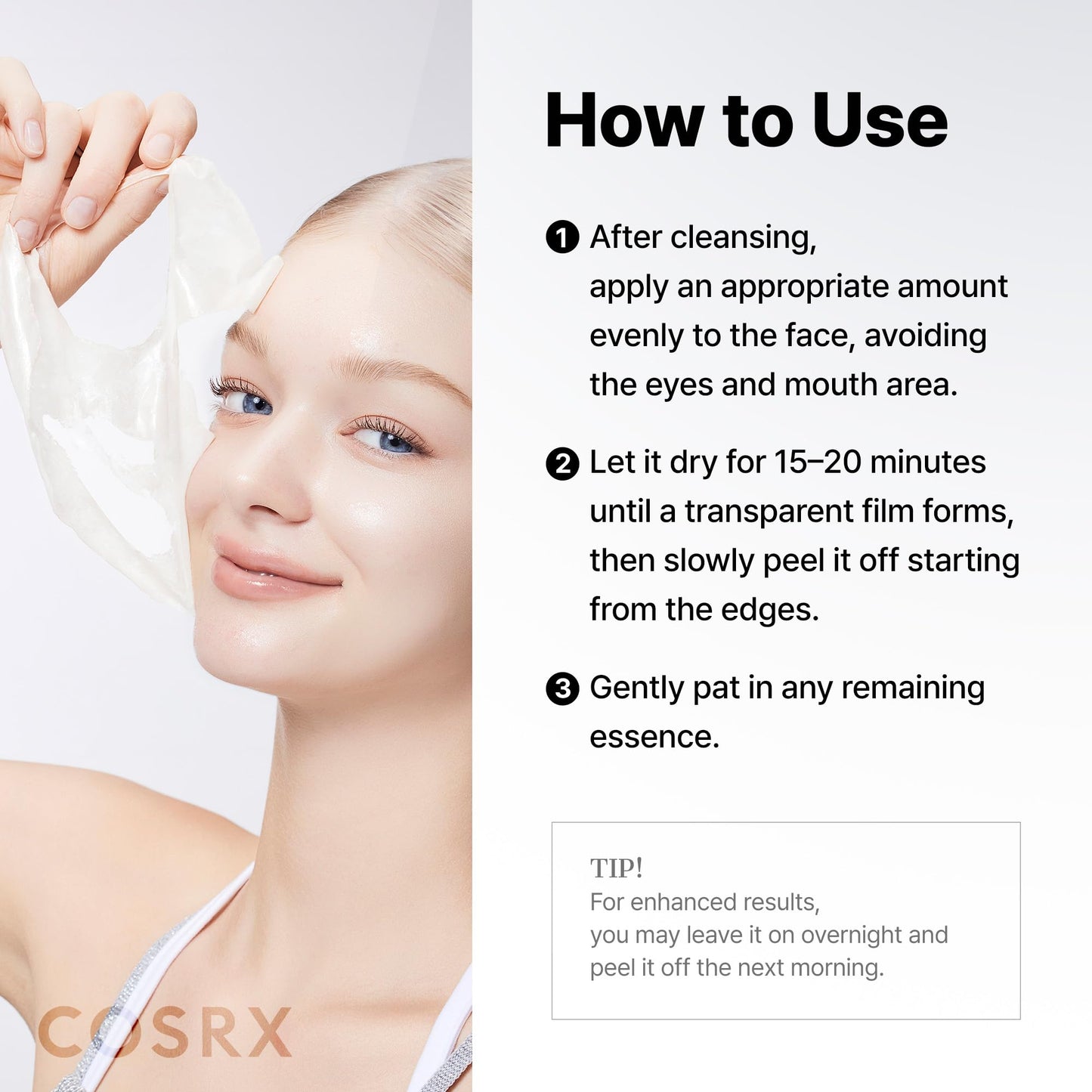 COSRX PDRN EXOSOME Glaze Wrapping Mask with SALMON DNA PDRN, Easy Peel-Off Overnight Mask for Glass Skin, Firmness - Maple Wellness Supplements