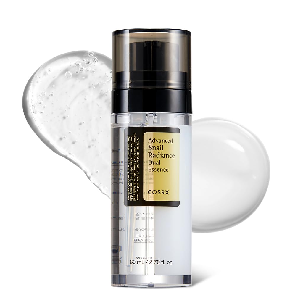 COSRX Snail Mucin 74% + Niacinamide 5% Dual Essence, Anti Aging Face Serum for Dull Skin, Sensitive Skin, Korean Skin Care, 2.70 fl.oz / 80ml - Maple Wellness Supplements