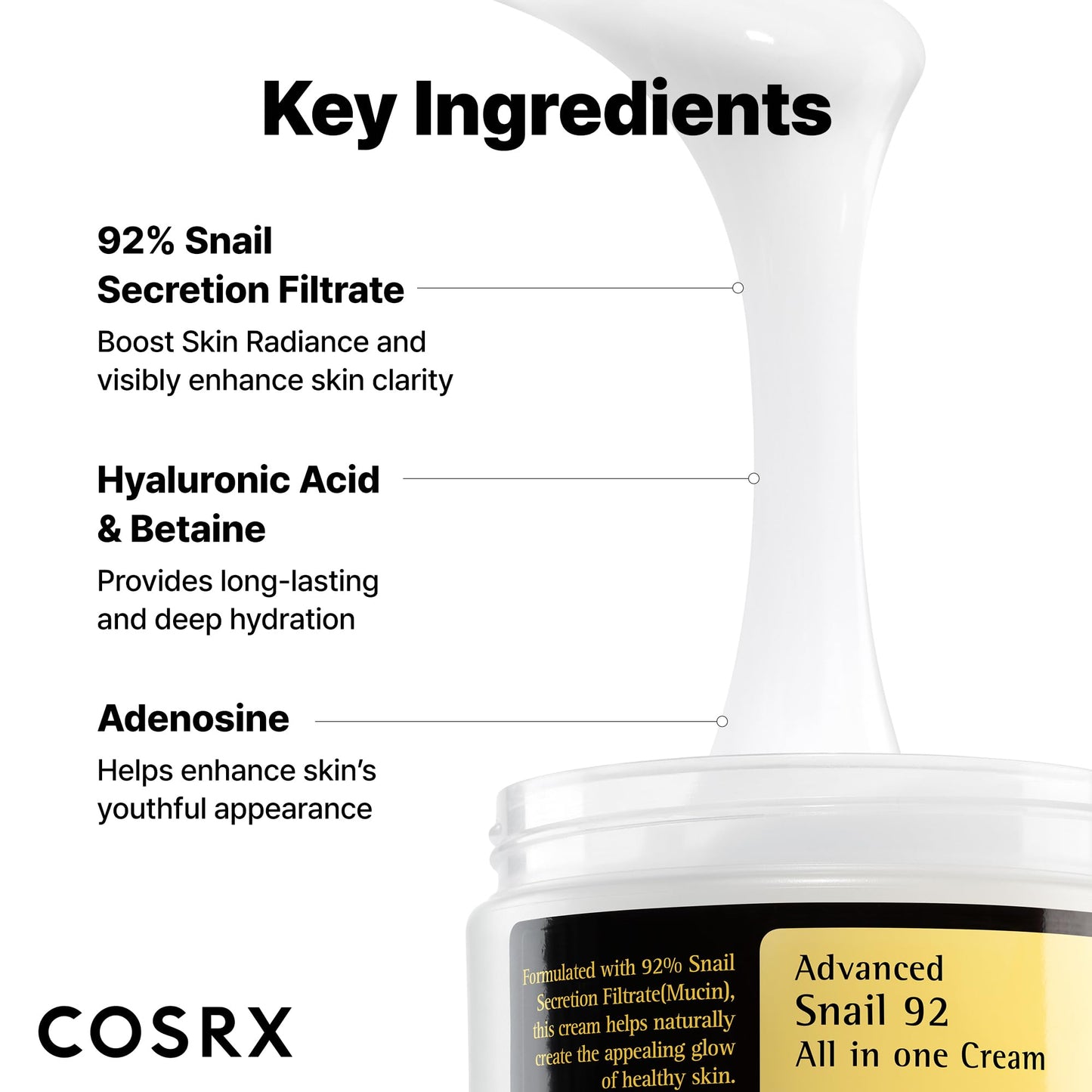 COSRX Snail Mucin 92% Face Moisturizer, 3.52 Oz, Lightweight Moisturing Cream for Soft - Maple Wellness Supplements
