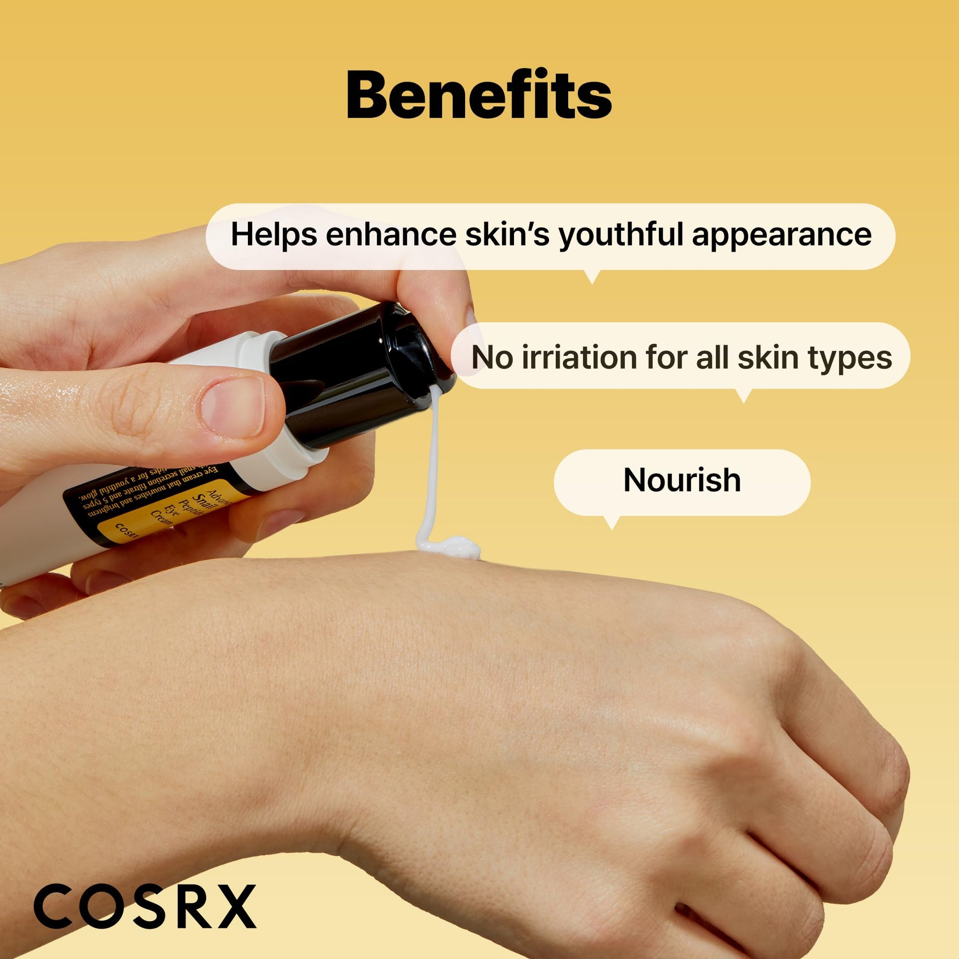 COSRX Snail Mucin Peptide Under Eye Cream, 0.84 fl oz, 73.7% Snail Mucin and Niacinamide, Eye Care - Maple Wellness Supplements