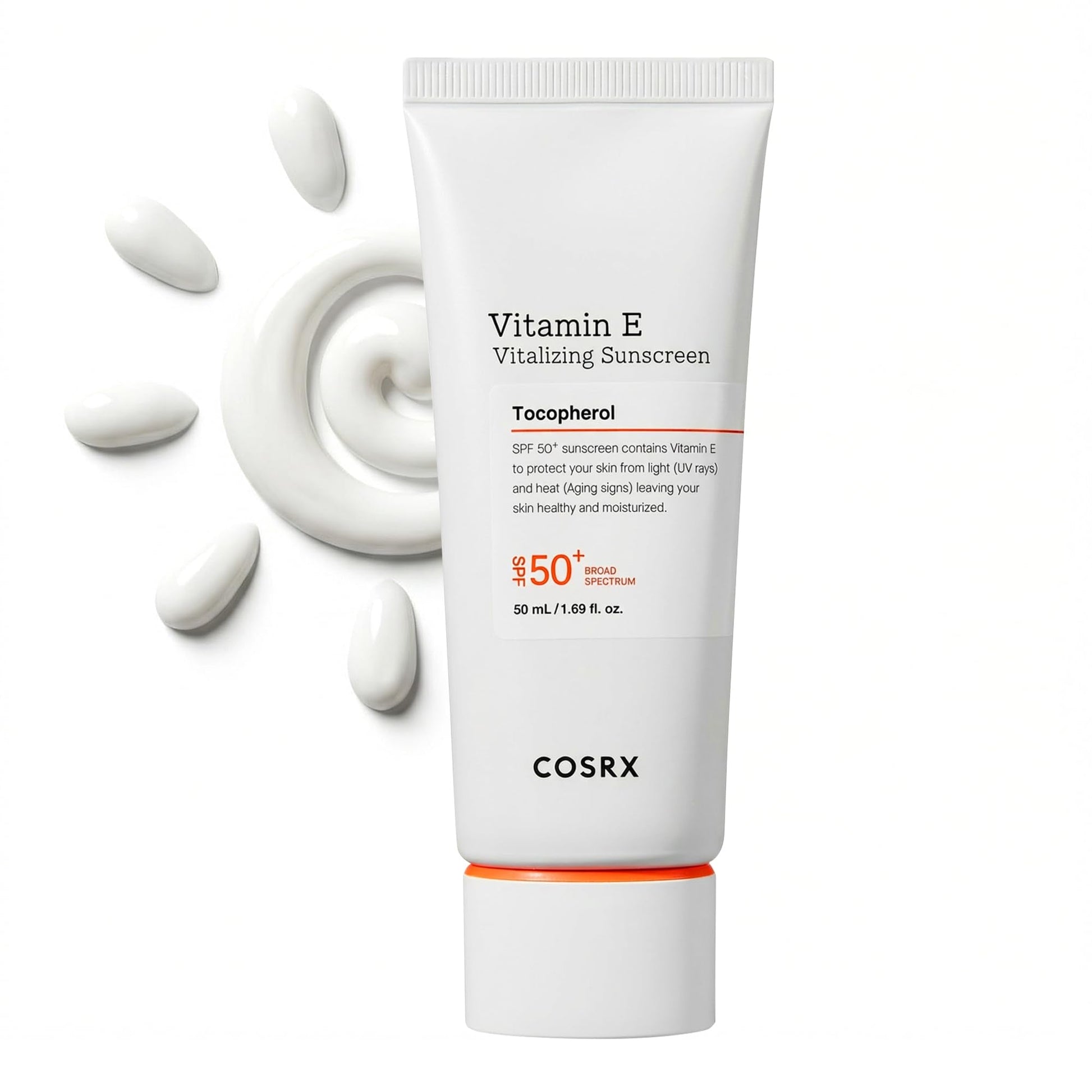 COSRX Vitamin E Vitalizing Sunscreen,SPF 50 Broad Spectrum Face Sunscreen, Lightweight - Maple Wellness Supplements