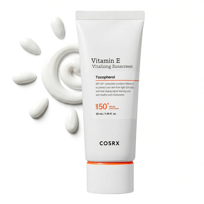 COSRX Vitamin E Vitalizing Sunscreen,SPF 50 Broad Spectrum Face Sunscreen, Lightweight - Maple Wellness Supplements