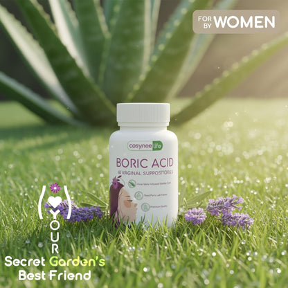cosynee Boric Acid Capsules for Women with Aloe Vera – 60 Capsules, 650mg Each – Feminine Hygiene Support - Maple Wellness Supplements