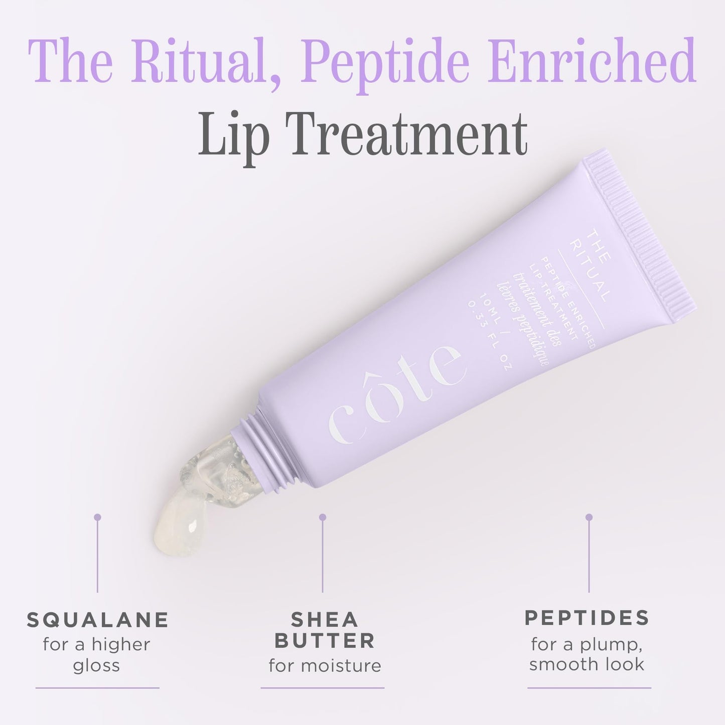 Cote Beauty’s The Ritual Lip Moisturizer for Women with Peptides, Shea Butter & Cocoa Butter for Soft & Supple Lips, Softens, and Soothes, Vegan & Cruelty-Free, 0.33 Fl Oz - Maple Wellness Supplements