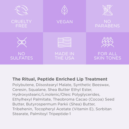 Cote Beauty’s The Ritual Lip Moisturizer for Women with Peptides, Shea Butter & Cocoa Butter for Soft & Supple Lips, Softens, and Soothes, Vegan & Cruelty-Free, 0.33 Fl Oz - Maple Wellness Supplements