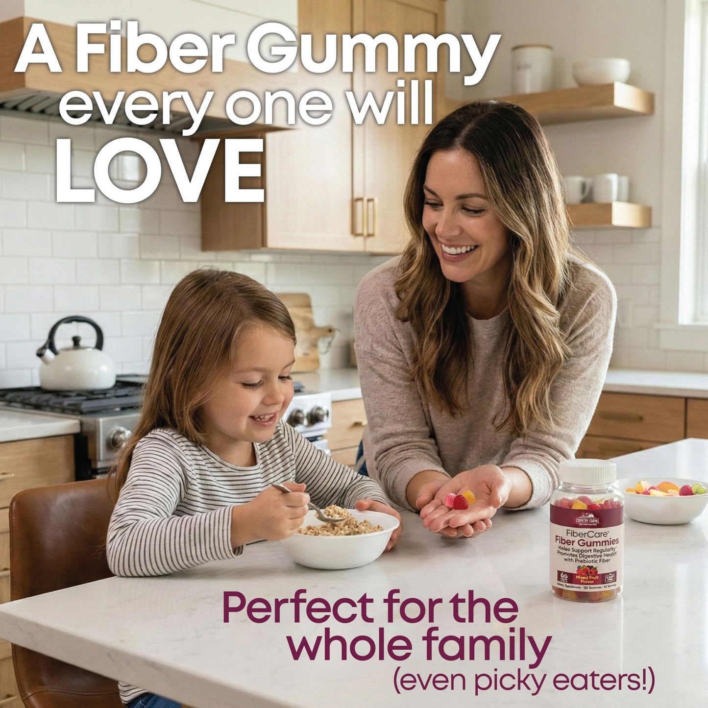 Country Farms Fiber Care Prebiotic Gummies, 6g of Fiber Per Serving, GLP-1 Booster, FOS from Beets, Digestive Health and Bloat, Supports Regularit - Maple Wellness Supplements