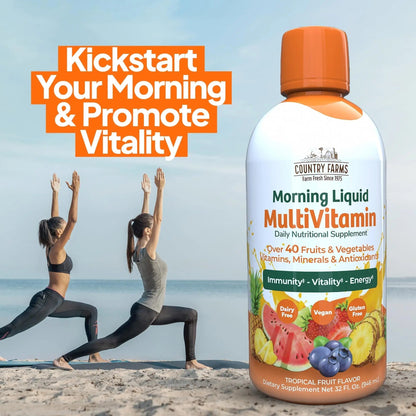 Country Farms Liquid Multivitamin, Vitamins and Minerals for Immune Support and Energy, Herbal Blend, Vegan - Maple Wellness Supplements