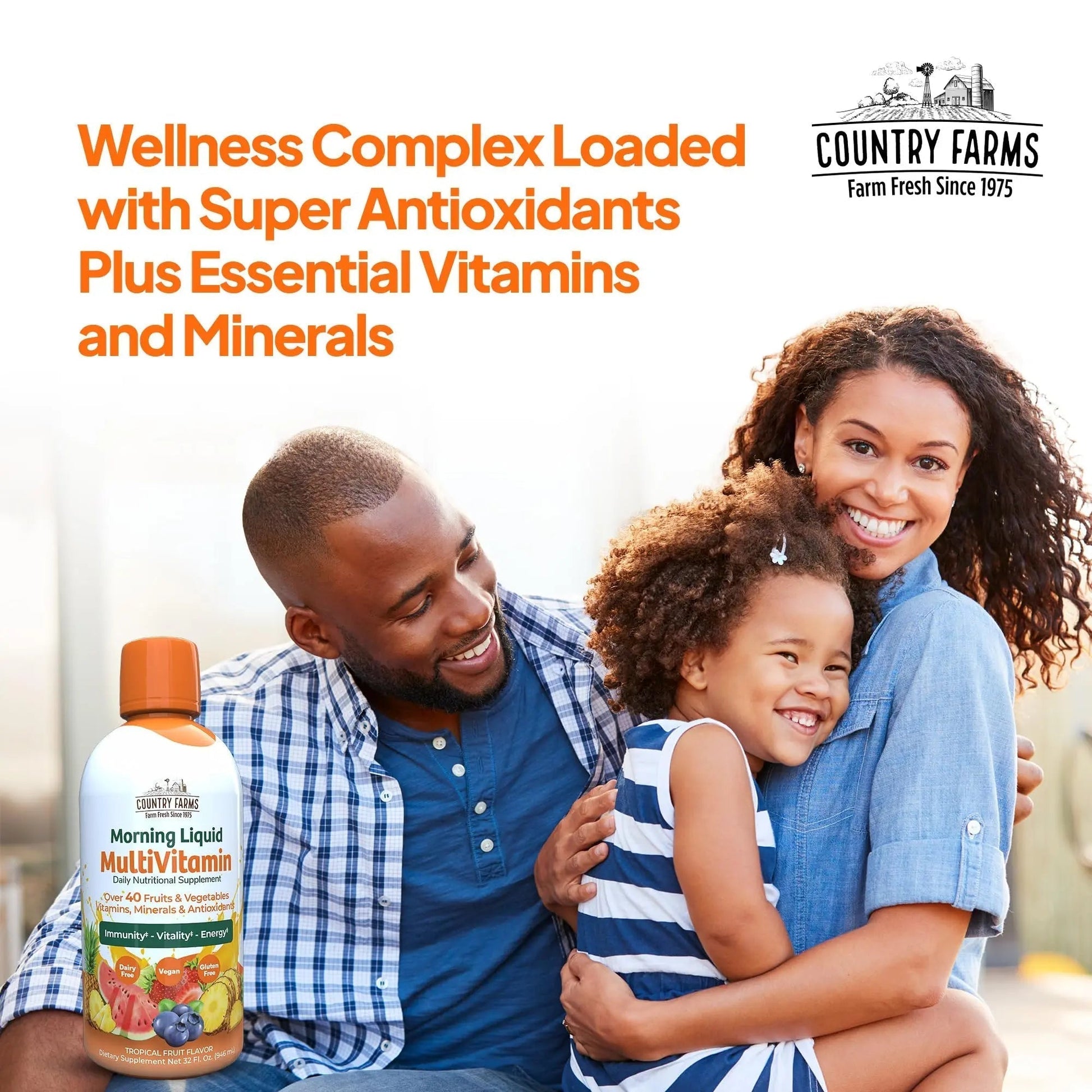 Country Farms Liquid Multivitamin, Vitamins and Minerals for Immune Support and Energy, Herbal Blend, Vegan - Maple Wellness Supplements
