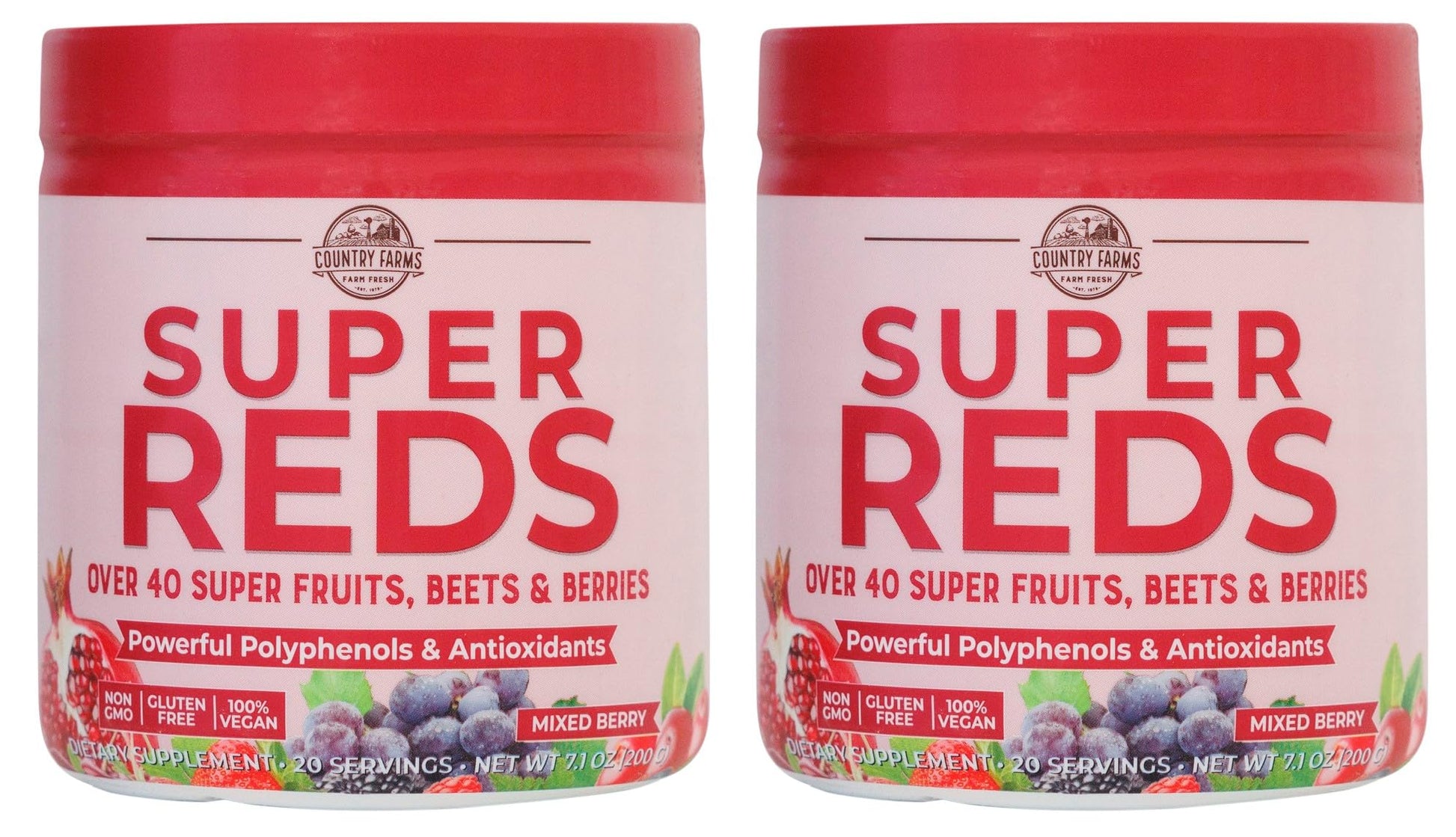 COUNTRY FARMS Super Reds, Energizing Polyphenol Superfood, Over 40 Super Fruits - Maple Wellness Supplements