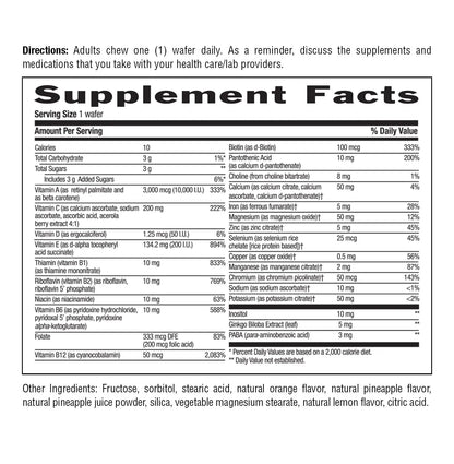 Country Life Adult Chewable Multivitamin with Coenzyme B-Vitamins, Antioxidants, Minerals, Pineapple-Orange Flavor - Maple Wellness Supplements