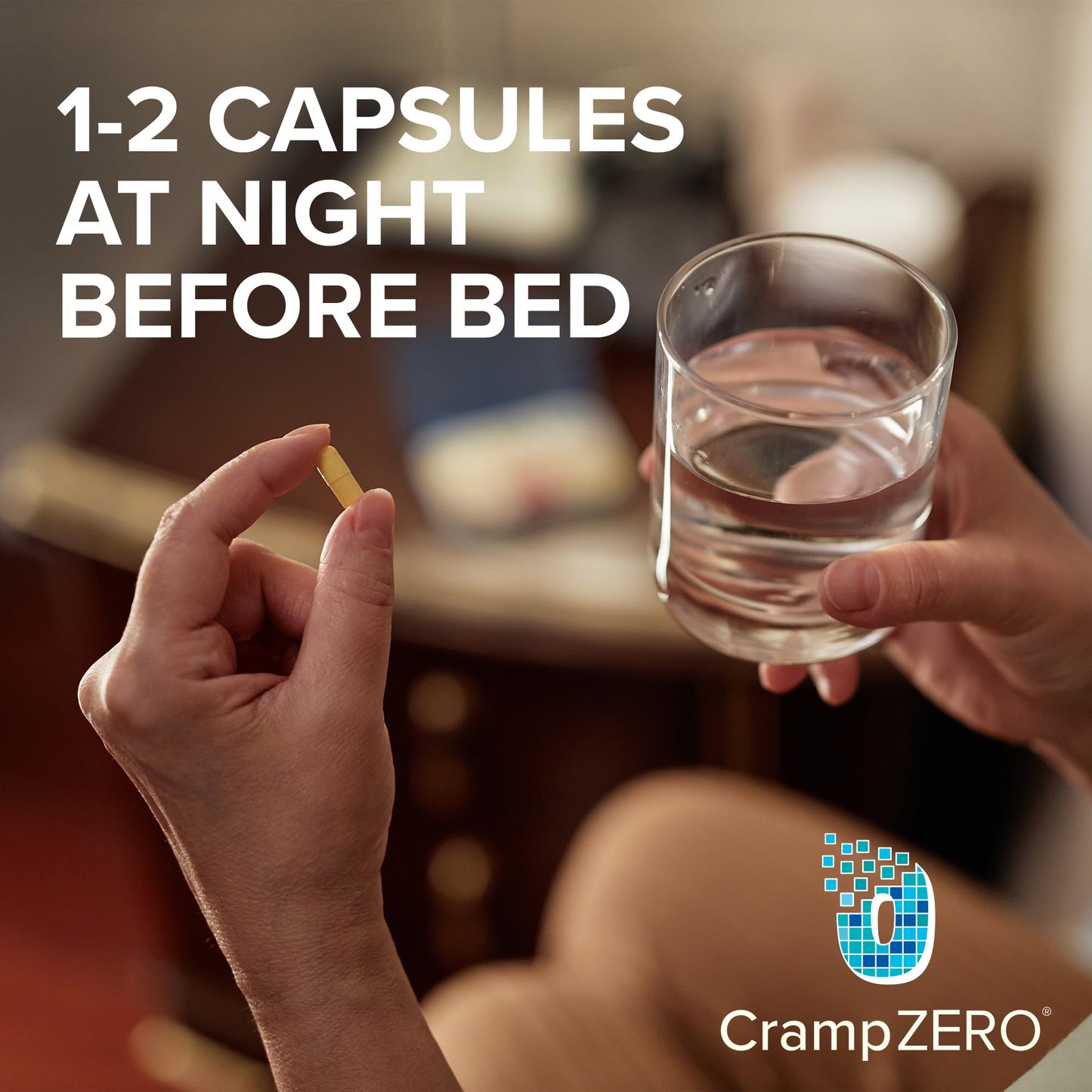 CrampZero Magnesium for Leg Cramps at Night – Potassium Magnesium Supplement with Calcium and Vitamin D3, Supports Muscle Relaxation and Function, Night Leg Cramps Relief, 60 Capsules - Maple Wellness Supplements