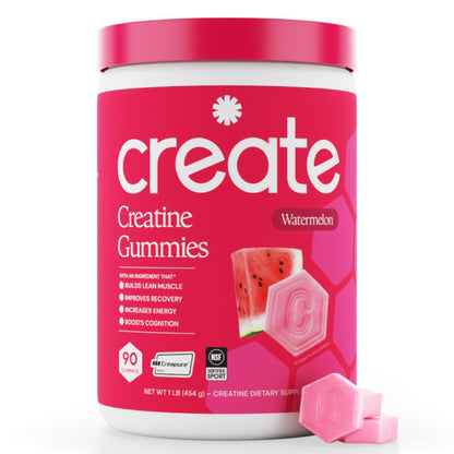 Create Creatine Monohydrate Gummies for Men & Women, Boost Focus, Strength, and Endurance, Anti-Melting Formula, Vegan, Gluten-Free, Non-GMO - Maple Wellness Supplements