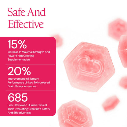 Create Creatine Monohydrate Gummies for Men & Women, Boost Focus, Strength, and Endurance, Anti-Melting Formula, Vegan, Gluten-Free, Non-GMO - Maple Wellness Supplements